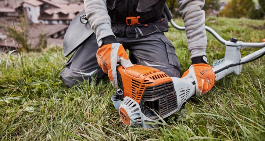 Uso de la desbrozadora