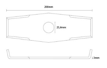 Cuchilla triturado 200xø25,4(3,0) Doble afilado - Imagen 2