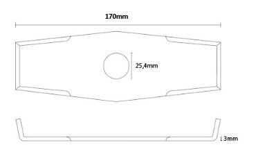 Cuchilla triturado 170xø25,4(3,0) Doble afilado - Imagen 2