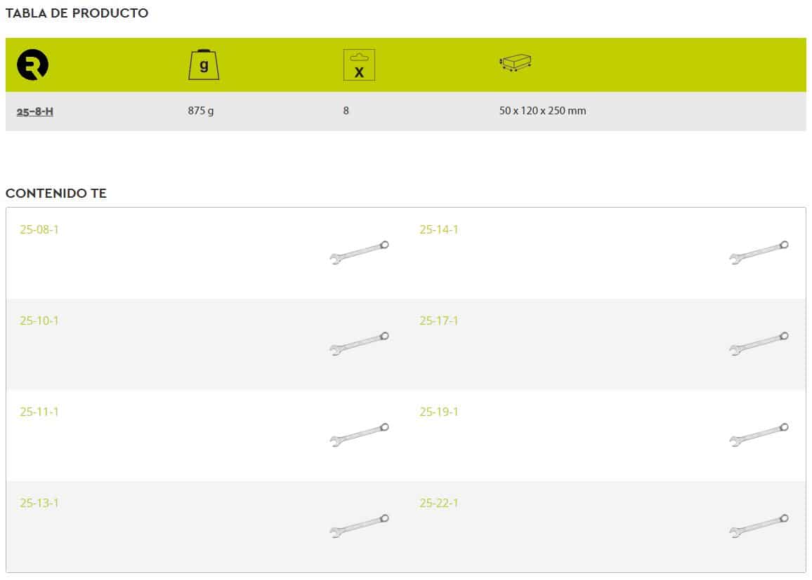 Juego llave combinadas 8 piezas (8-22mm) IRIMO - Imagen 2