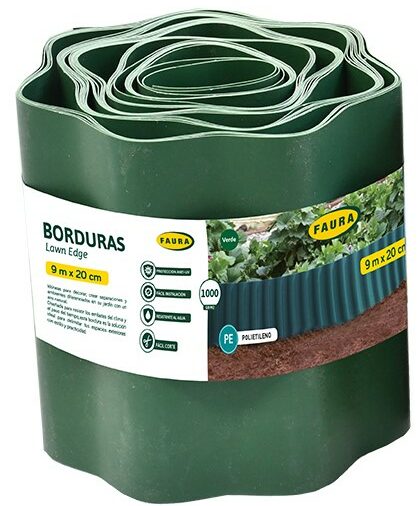 Bordura PVC Verde 20cm x 9m