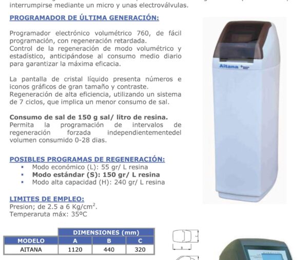 Descalcificador compacto volumetrico 30 l.