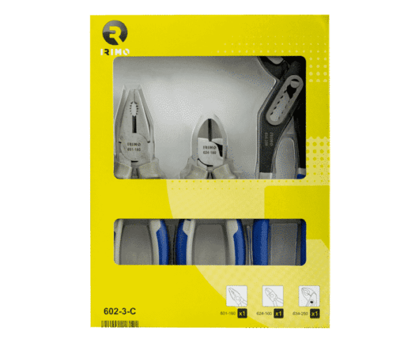 Juego 3 alicates (universal,cortante, tenacilla)