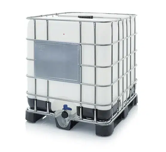 Depósito con jaula 1000 litros Depósito con jaula de 1000 litros de capacidad en color blanco para agua potable. Color Blanco Material: Plástico