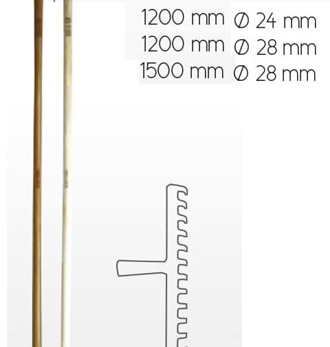 Mango escoba Ø28 x 1500 (punta conica)