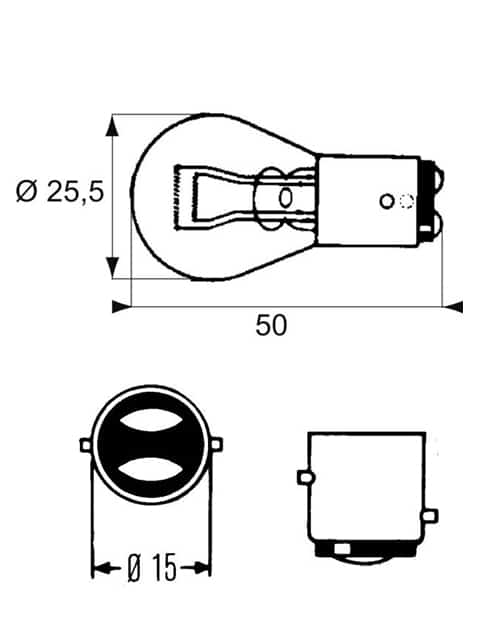 Bombilla s25 12v 21w/5w bay15d