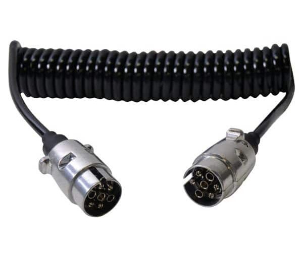 Cable alargador espiral 3,5 m 7 pines (metálico)