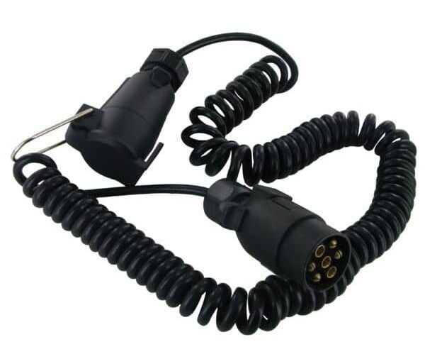 Alargador en Espiral 5 m con Toma de 7 Pines – Conexión Segura y Flexible