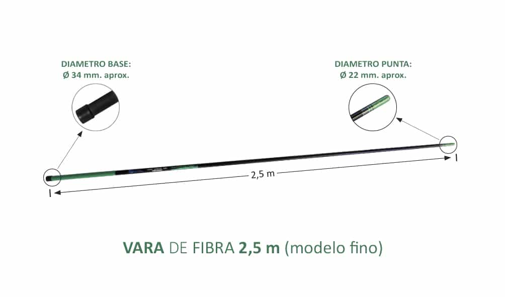 Vara fibra puntera estandar 1,85 m BORONAT - Imagen 2