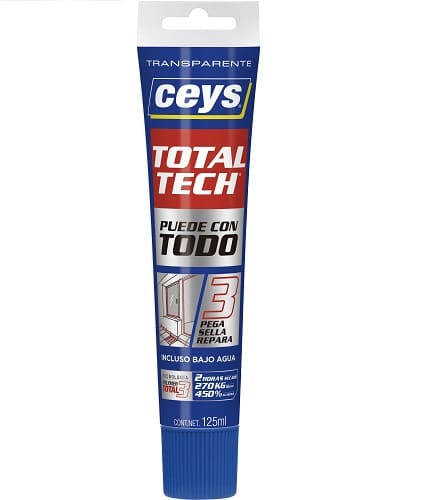 Ceys total tech adhesivo tubo 125 ml transparente