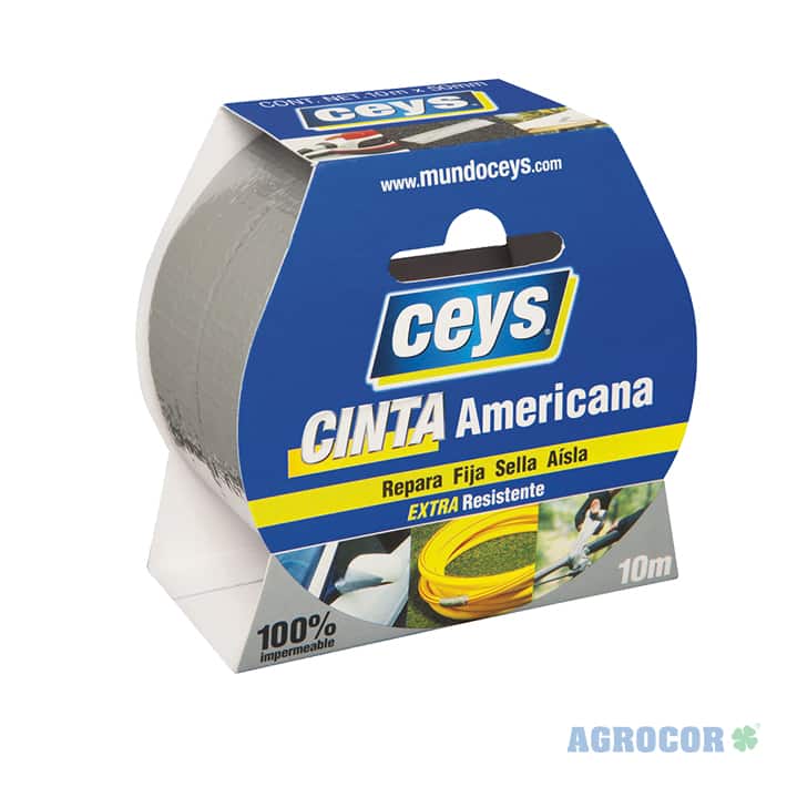 Cinta americana Ceys plata rollo 10m x 50 mm
