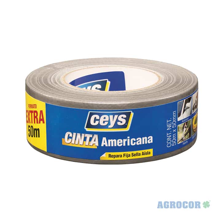 Cinta americana Ceys plata rollo 50m x 50 mm