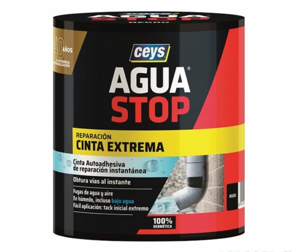 AGUASTOP cinta extrema Negra 1.5mt x 100mm