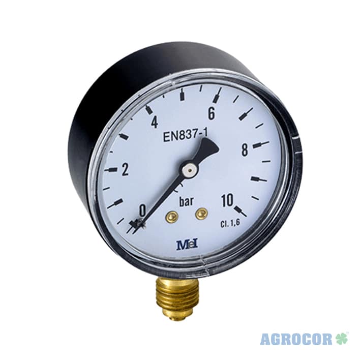 Manometro seco 10 bar 1/4'' ø 50 mm (vertical)