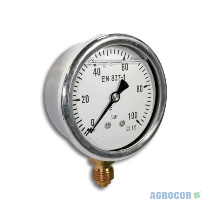 Manometro glicerina 100 bar 1/4" 63 mm