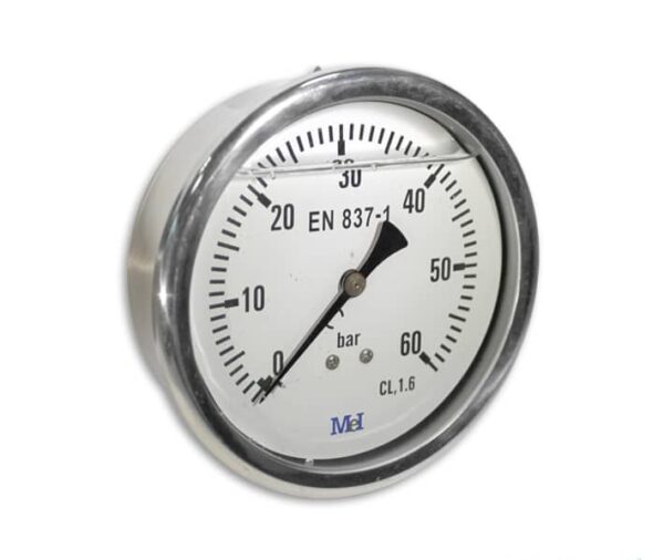 Manometro glicerina 60 bar 1/2" 100 mm horizontal