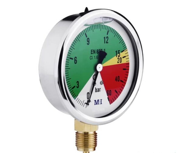 Manometro glicerina isometrico 0/15/60bar ¼" 63 mm