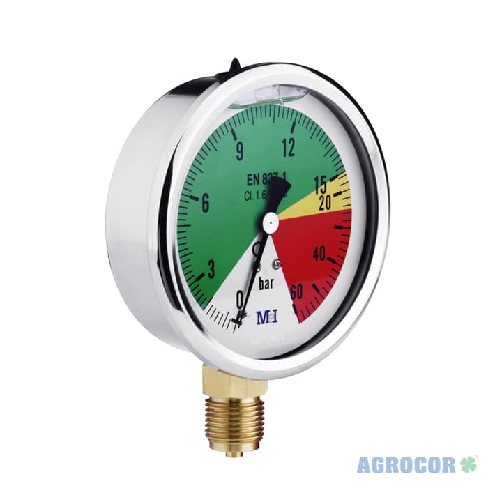 Manometro glicerina isometrico 0/8/25bar 1/4" 63mm