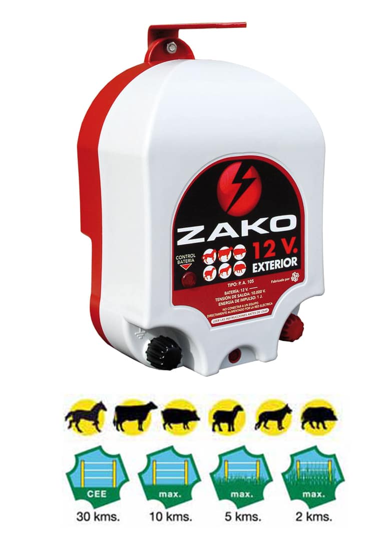Pastor electrico Zako 12v + 220v Bateria exterior