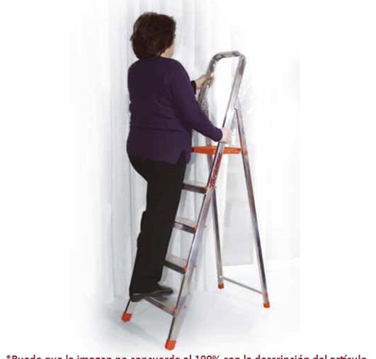 ESCALERA DOMESTICA DE 4 PELDAÑOS EN ALUMINIO. Mod.: ROJA