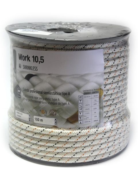 Cuerda semiestatica ø 10,5 mm -mts- homologada