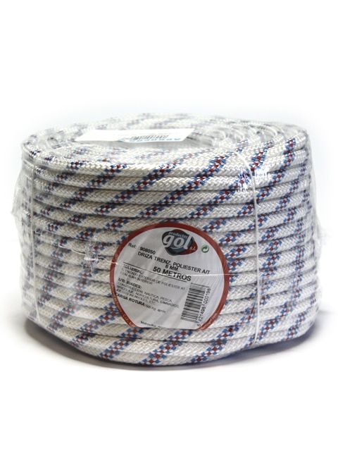 Cuerda trenzado poliester a/t ø  8 mm r.50 mts.