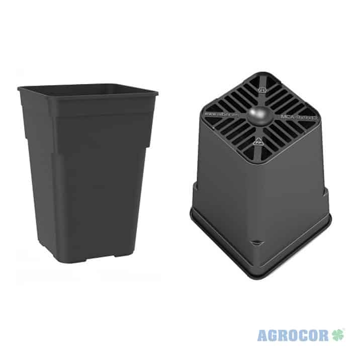 Maceta cuadrada 9x9x13  negra