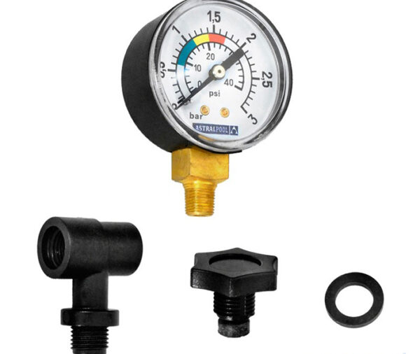 Manometro 1/8 completo horizontal + casquillo