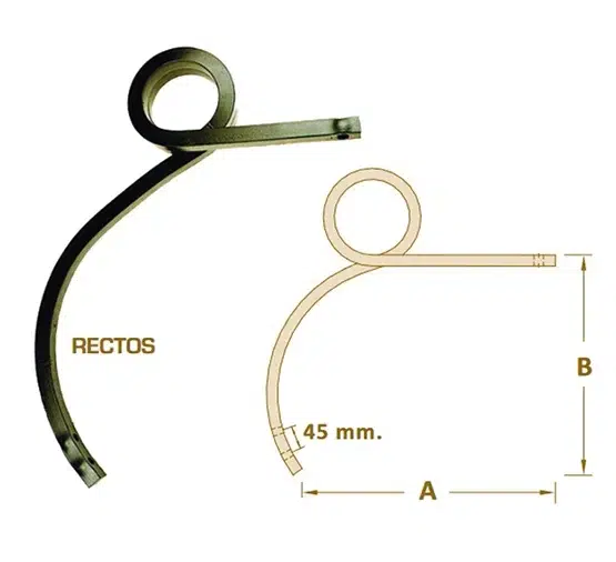 Brazo cultivador C-27/16 mm izquierdo Brazo cultivador C-27/16 mm derecho