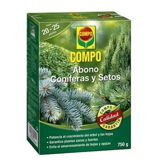 Abono coniferas y setos 750 g COMPO