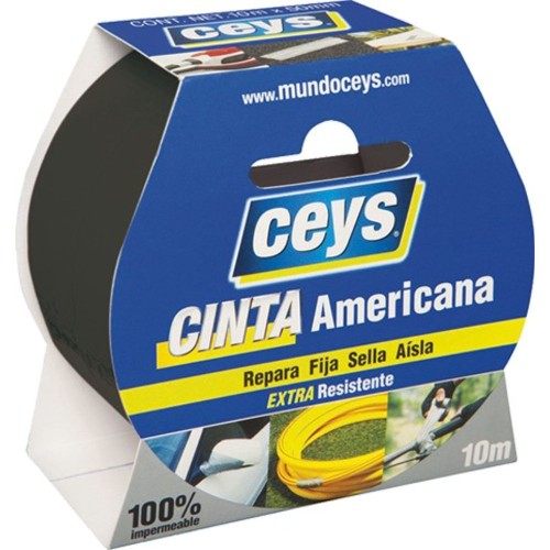 Cinta americana Ceys negra rollo  5m x 50 mm