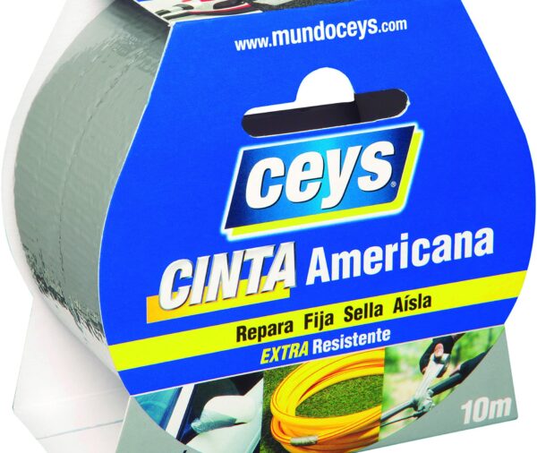 Cinta americana Ceys plata rollo  5m x 50 mm