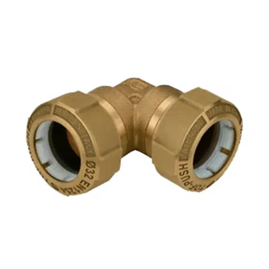 Codo igual latón P.E. 63 mm. EFFEBI Codo igual latón PE 63 mm. EFFEBI