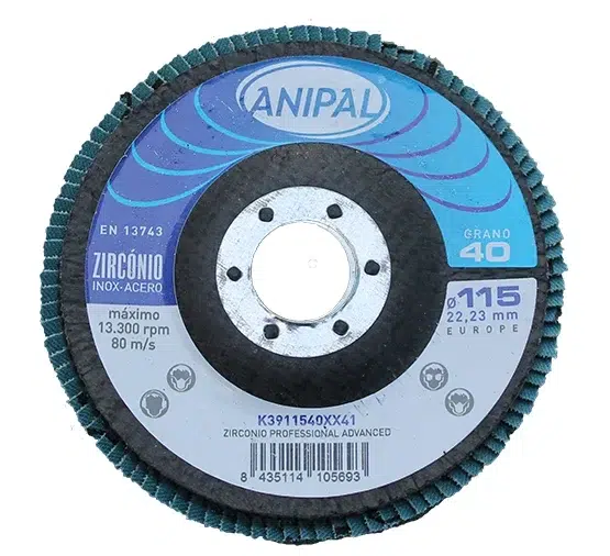 Disco Laminas ANIPAL Zirconio ø 115 Grano 40