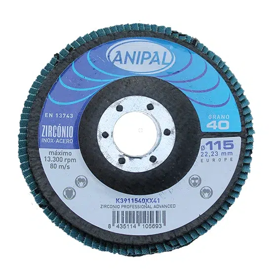Disco Laminas ANIPAL Zirconio ø 115 Grano 40