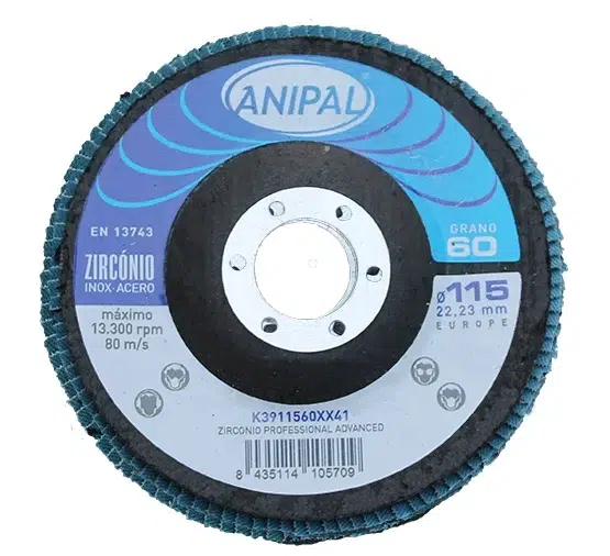 Disco Laminas ANIPAL Zirconio ø 115 Grano 60