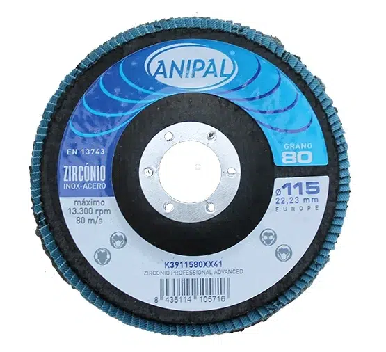 Disco Laminas ANIPAL Zirconio ø 115 Grano 80