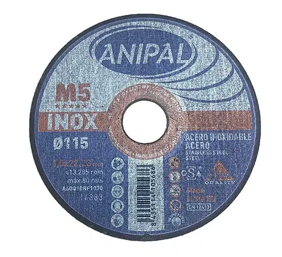 Disco corte ANIPAL M5 ø 115x1 Inoxidable