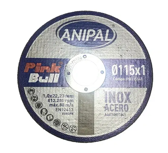 Disco corte ANIPAL Pink Bull ø 115x1 Inoxidable