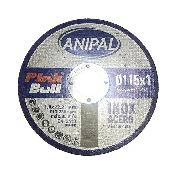 Disco corte ANIPAL Pink Bull ø 115x1 Inoxidable
