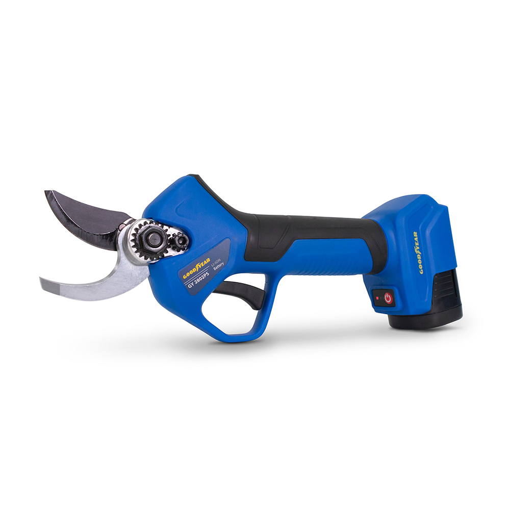 Tijera de poda a batería Goodyear GY2802PS 28 mm con 2 posiciones de corte y autonomía de 2 a 3 horas