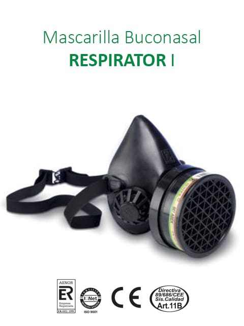 Mascarilla buconasal RESPIRATOR I 987 (negra)