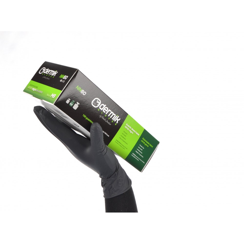 Guante desechable NN60 Nitrilo Negro (Disp.100 u)
