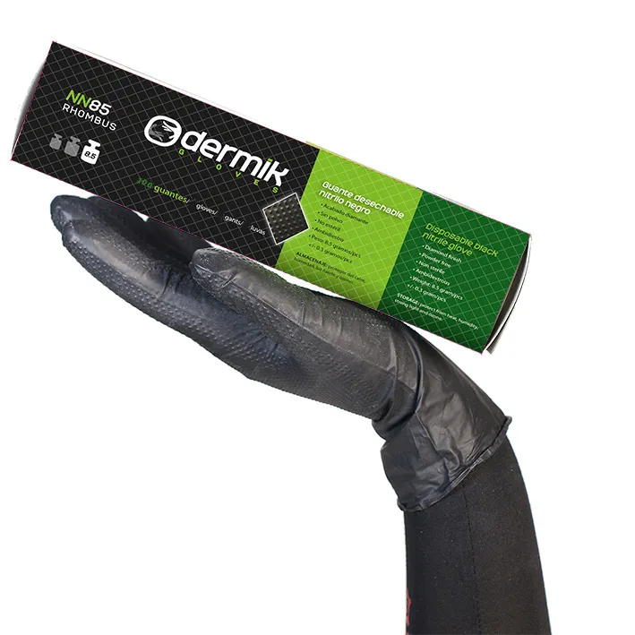Guante desechable NN85 Nitrilo Negro Diamantado100