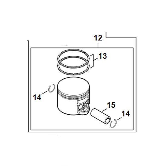 Pistón 44 mm Pistón 44 mm para desbrozadora y vareador (FS, FR, SP) STIHL 41470302012 Solicite los despieces de las máquinas Stihl en Agrocor