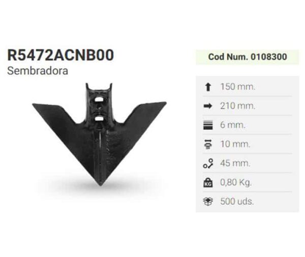 Reja binadora L 47 Con nervio brazo 20 mm