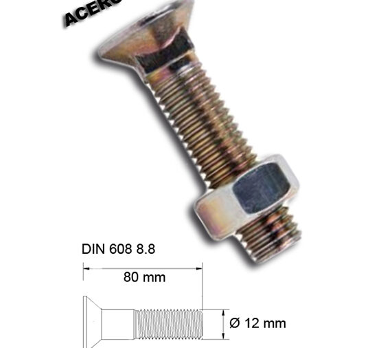 Tornillo reja acero 8.8 12x080