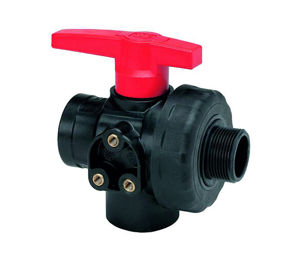 Valvula 3 Vias 1´´1/2 M-H con flujo interrumpido
