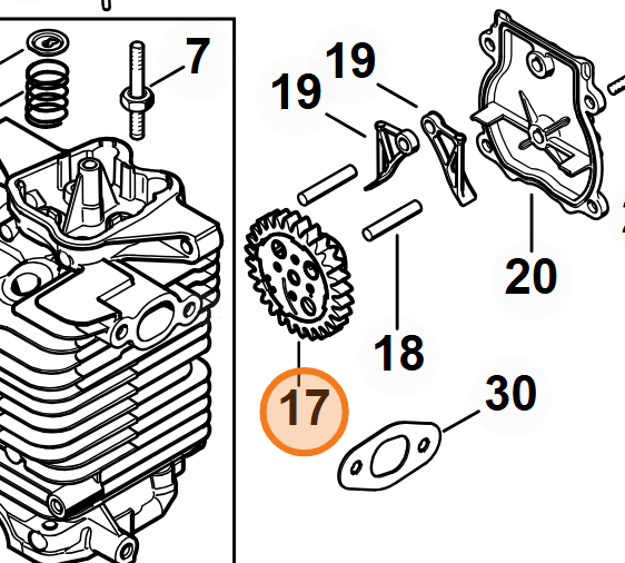 Piñon del arbol de levas