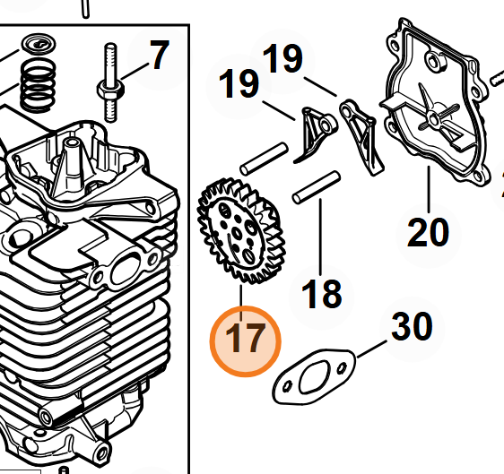 Piñon del arbol de levas